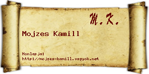 Mojzes Kamill névjegykártya